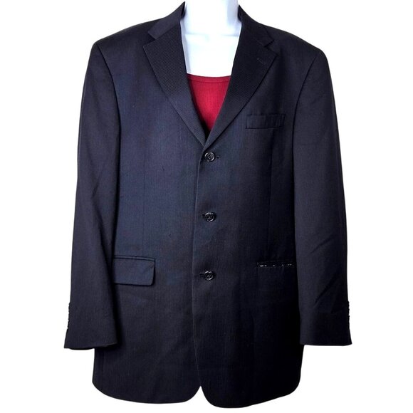 Austin Reed Navy Pinstripe 3 Button Vintage Career Business Blazer Jacket 42R - Picture 1 of 11